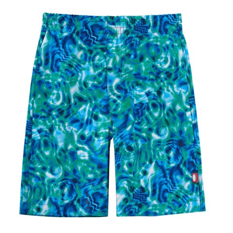 Mens Soft Stretch UPF 50+ Recycled Polyester Below-the-Knee Printed Swim Board Shorts