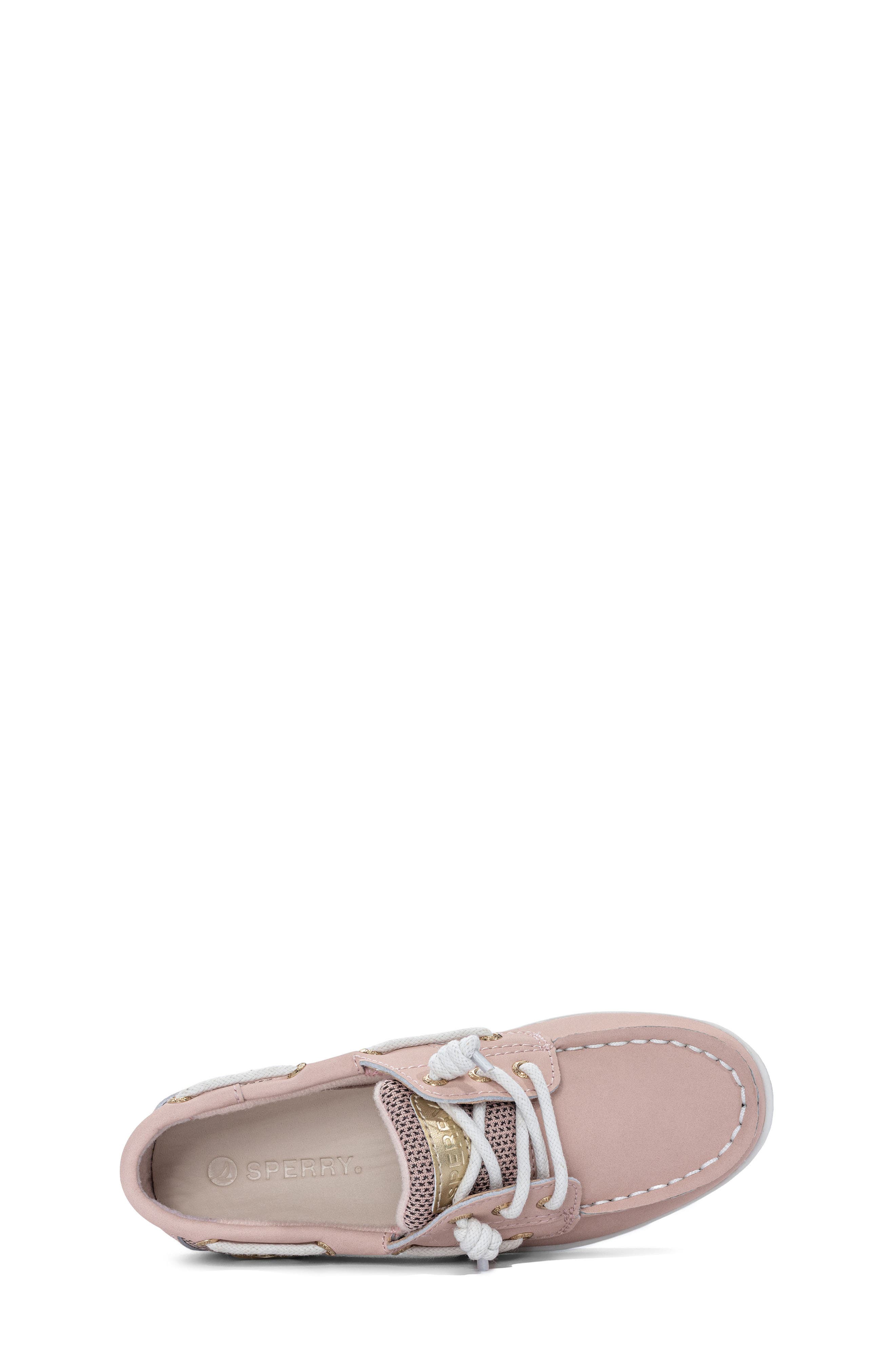 Sperry Kids' Shoresider 3-Eye Boat Shoe, Alternate, color, Cameo Rose