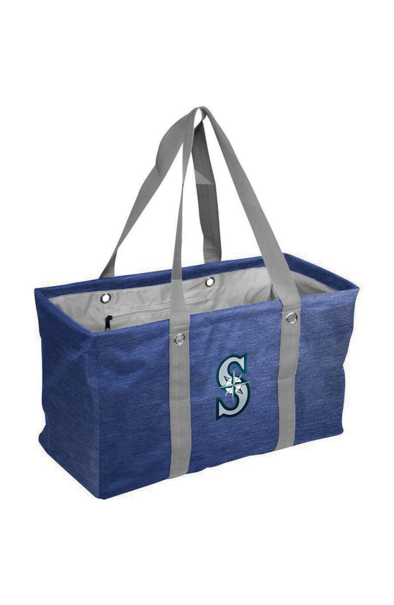 LOGO BRANDS Seattle Mariners Crosshatch Picnic Caddy Tote Bag, Main, color, Navy
