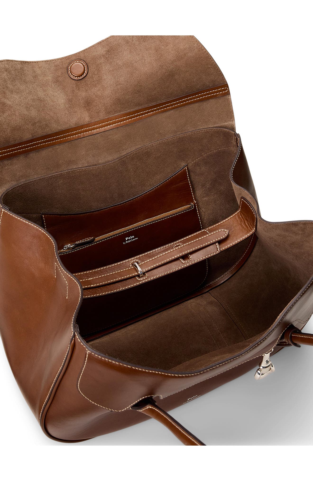 Large Polo Blaze Tumbled Leather Shoulder Bag, Alternate, color, CHESTNUT
