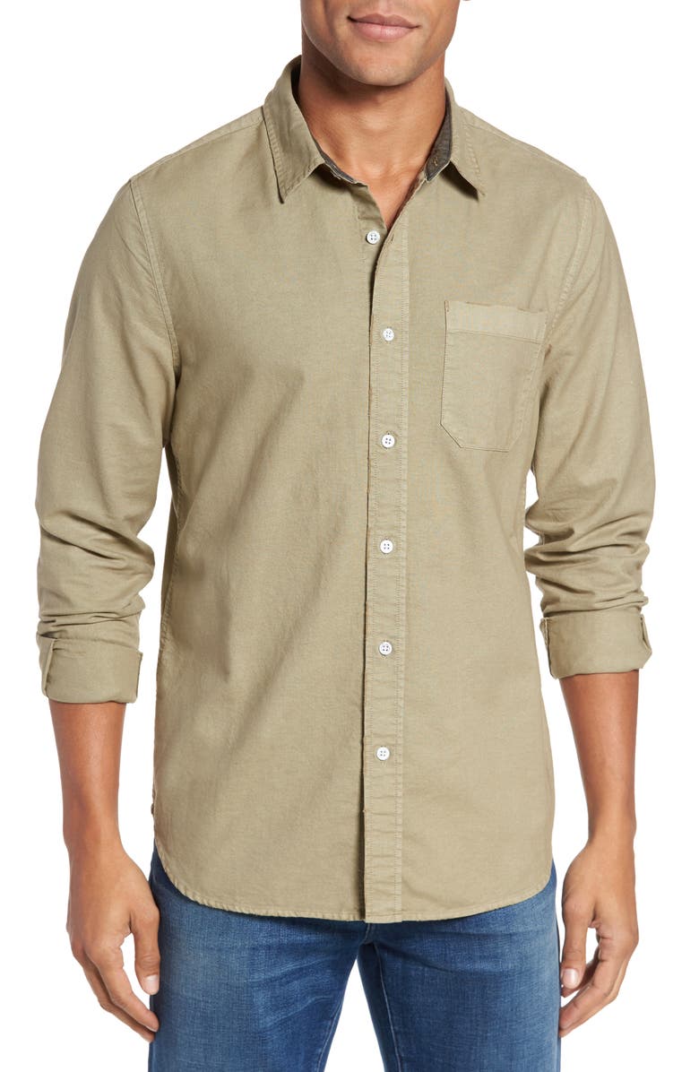 AG Caleb Slim Fit Twill Sport Shirt, Main, color, 