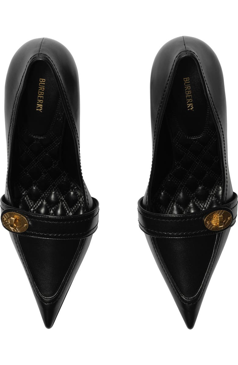 Burberry Leather Cotswolds High Pumps, Alternate, color, Black