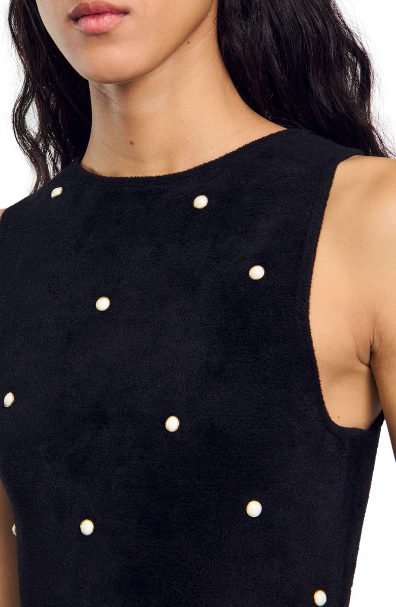 SANDRO Velvet knit dress, Alternate, color, 