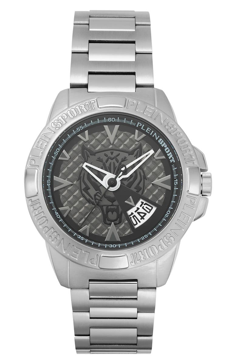 PLEIN SPORT Touchdown Bracelet Watch, 44mm, Main, color, Stainless Steel