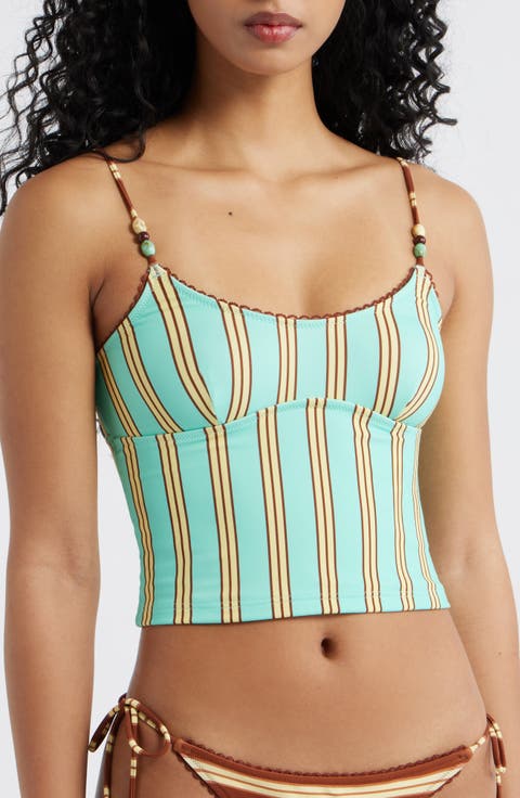 Trudi Stripe Crop Tankini Top