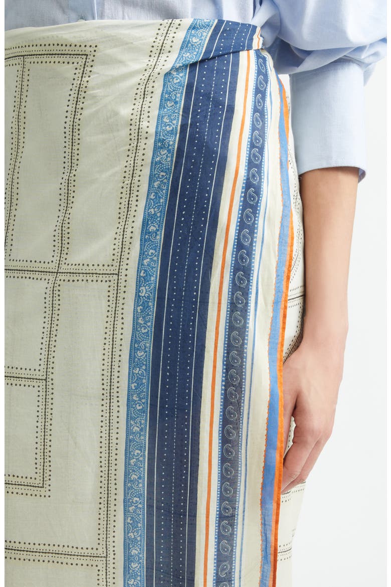 Collector Organic Cotton Blend Voile Sarong, Alternate, color, ECRU/ NAVY