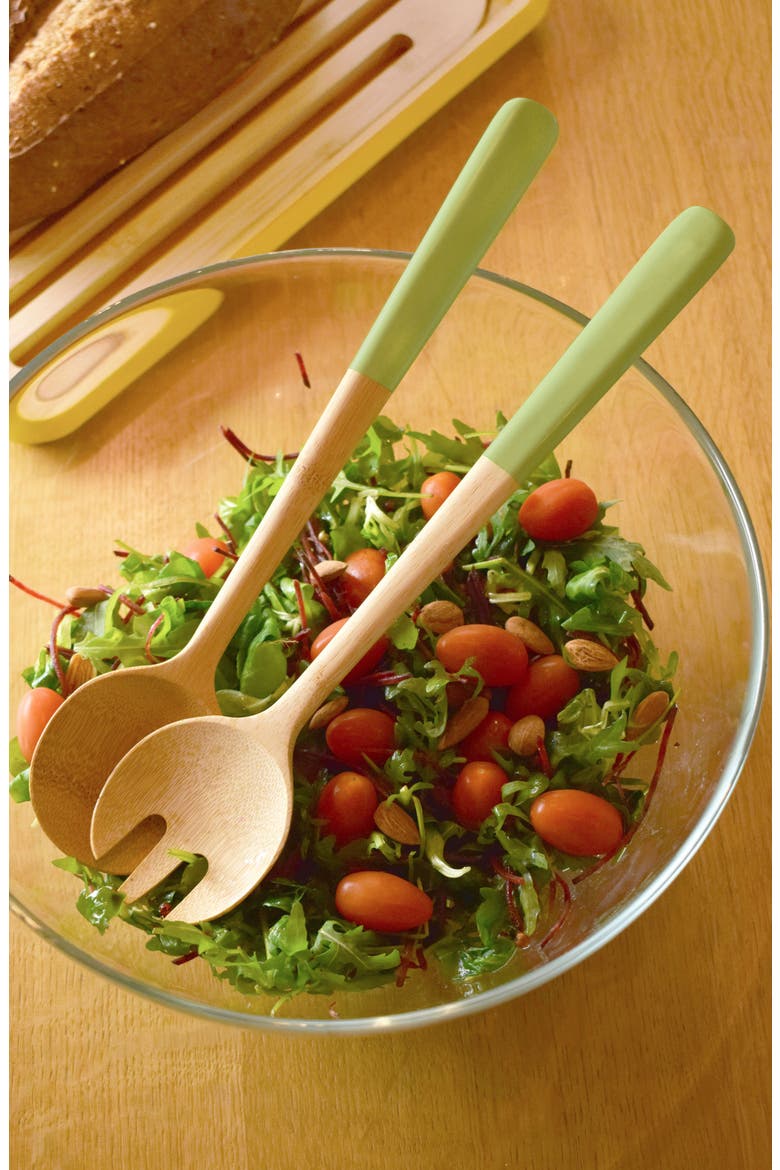 Bamboo Salad Servers, Alternate, color, WHITE