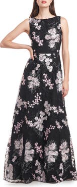 JS Collections Catalina Floral Embroidered A-Line Ballgown