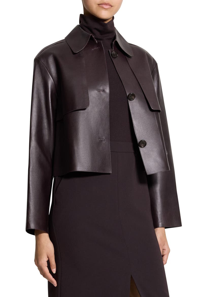 Crop Leather Jacket, Alternate, color, CACAO - DAJ