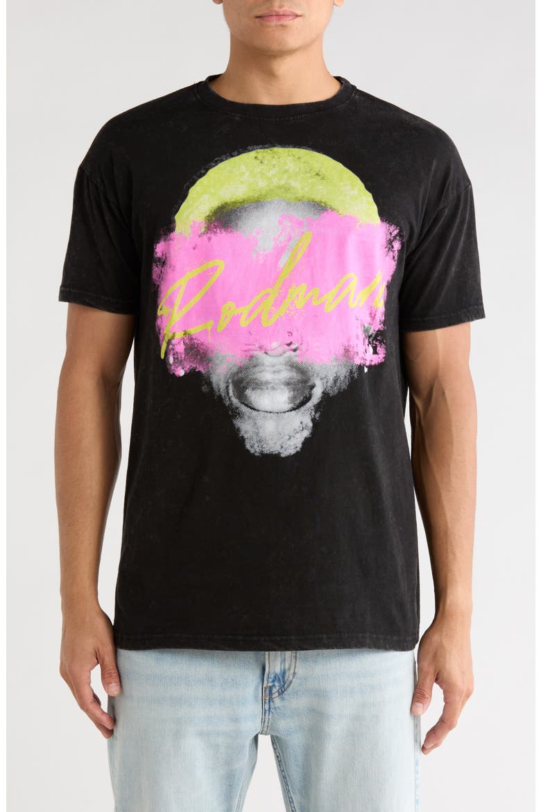 Rodman Pink Splash Cotton T-Shirt, Main, color, BLACK MINERAL