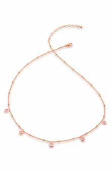 Monica Vinader Pink Tourmaline Station Choker Necklace