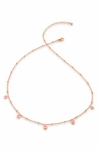 Monica Vinader Pink Tourmaline Station Choker Necklace