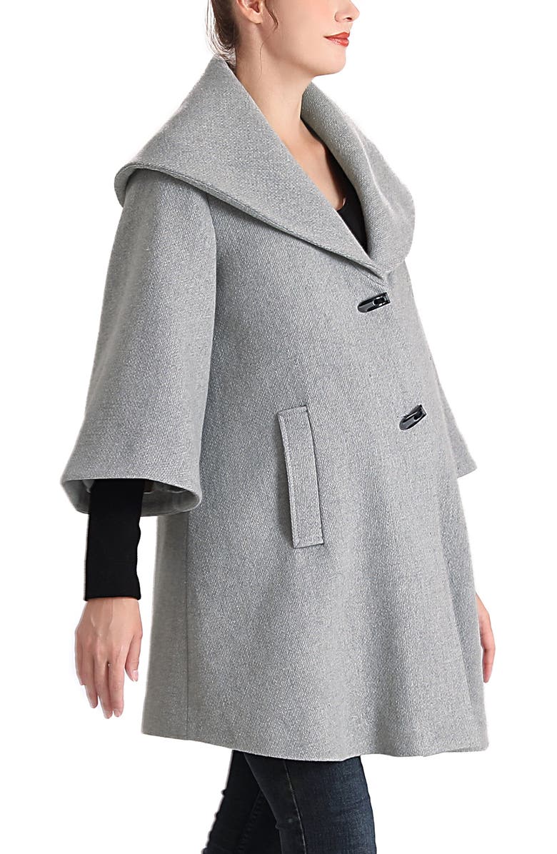 Kimi & Kai Aanya Maternity A-Line Wool Coat with Removable Bib, Alternate, color, Gray