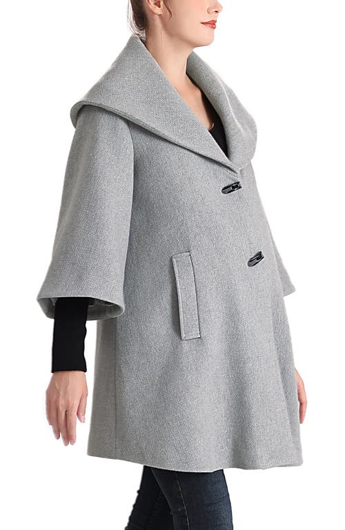 Kimi & Kai Aanya Maternity  A-line Wool Coat With Removable Bib In Gray
