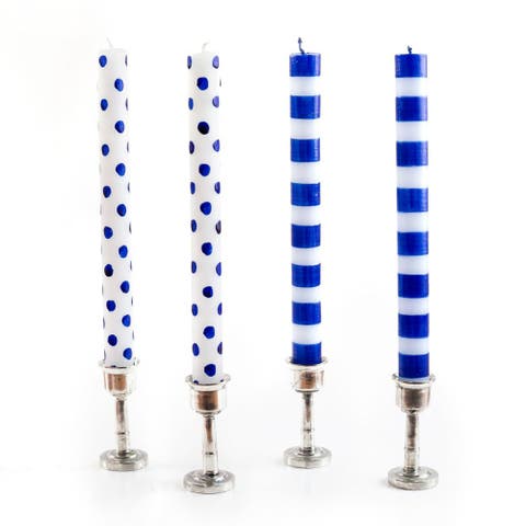 Blue Dots & Stripes Tapers - Gift Box of 4