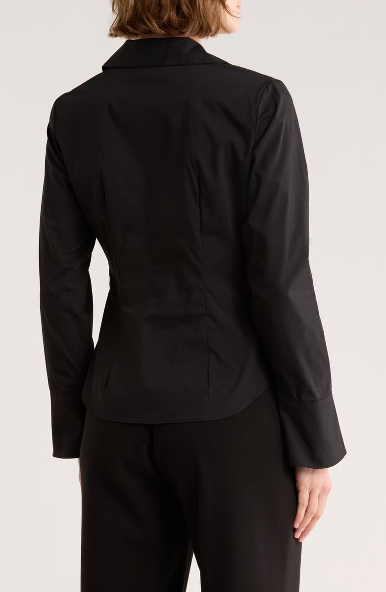 JASON WU Long Sleeve Bow Front Top, Alternate, color, Black