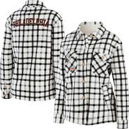 WEAR by Erin Andrews Women's WEAR by Erin Andrews Oatmeal Philadelphia Flyers Plaid Button-Up Shirt Jacket