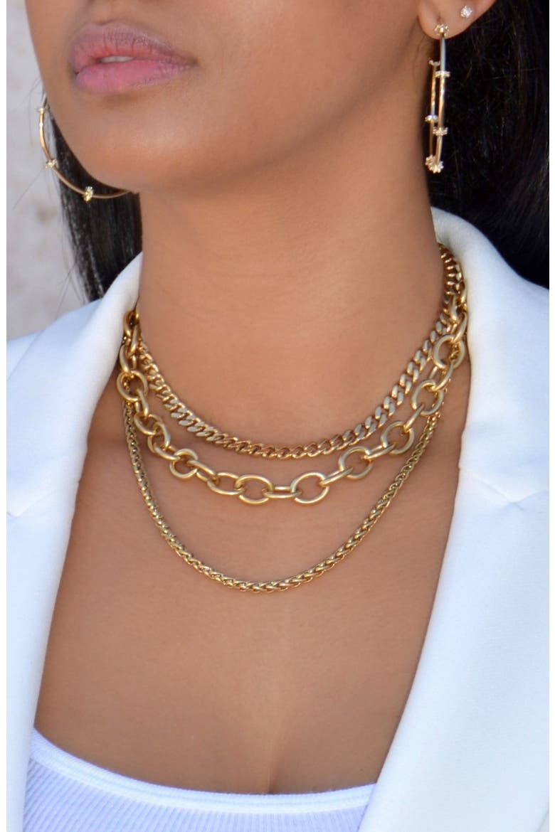 Naomi Chain Necklace, Alternate, color, GOLD