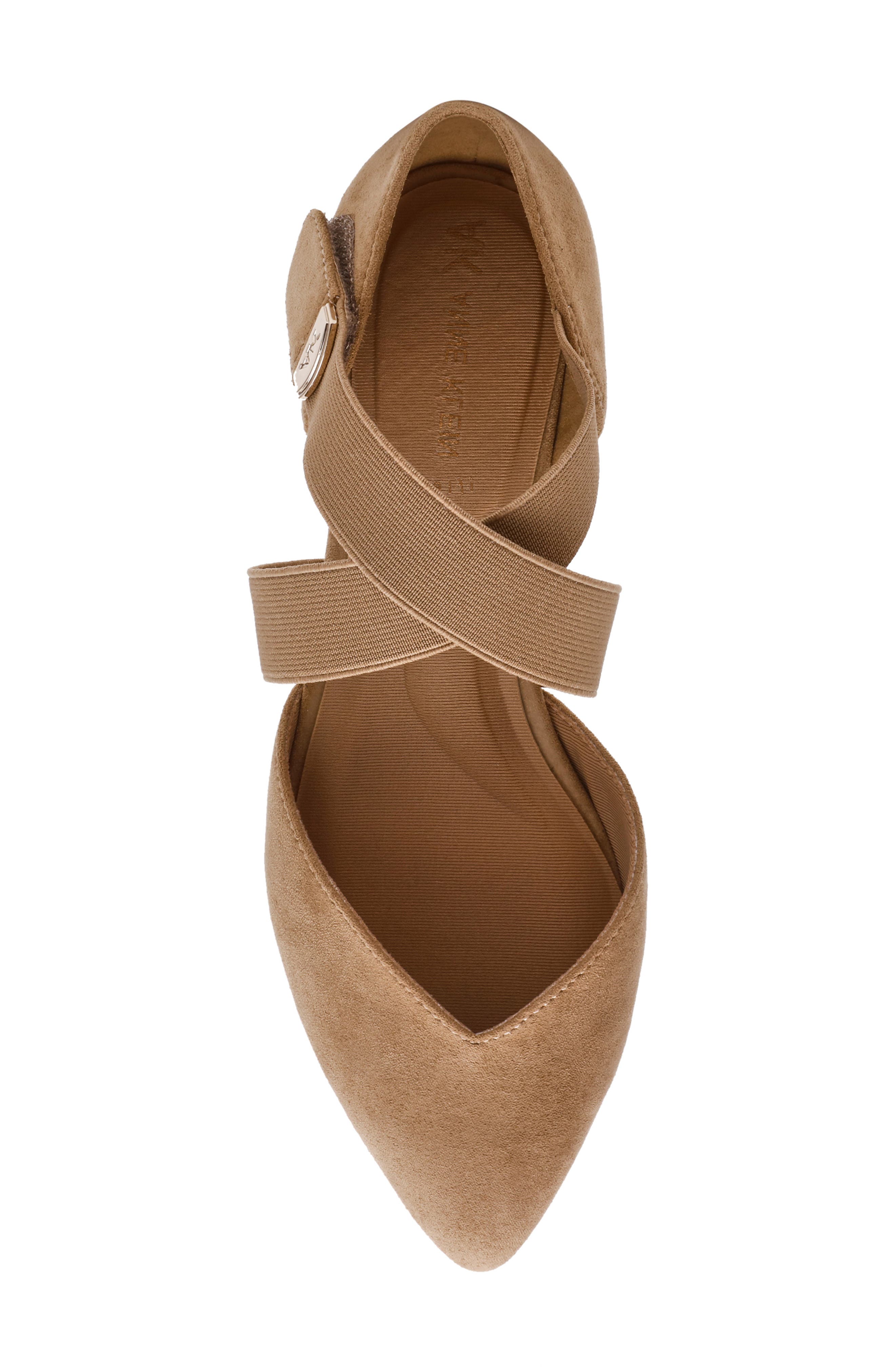 Anne Klein Oswaldo Pointed Toe Flat, Alternate, color, Sandstone Microsuede