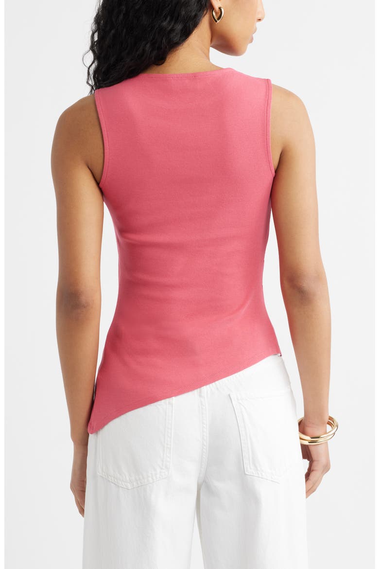 Asymmetric Rib Cotton Tank, Alternate, color, PINK PARTY