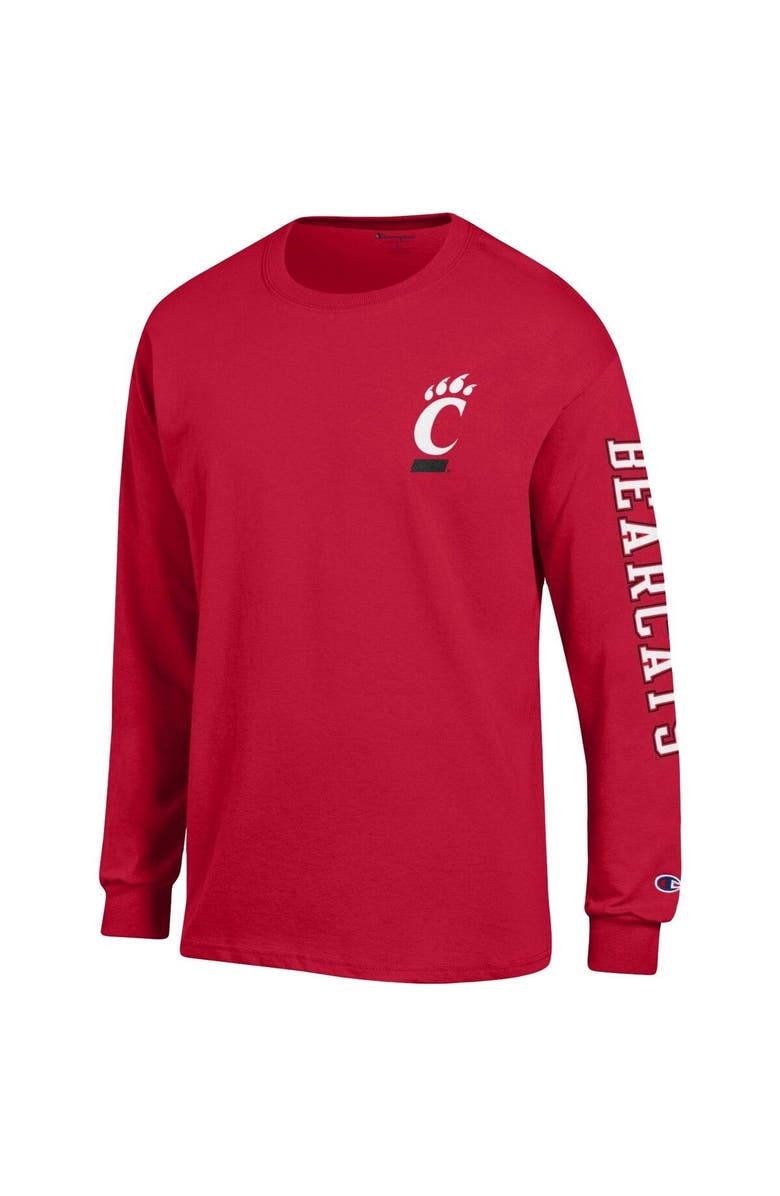 Champion Men's Champion Red Cincinnati Bearcats Team Stack Long Sleeve T-Shirt, Alternate, color, 
