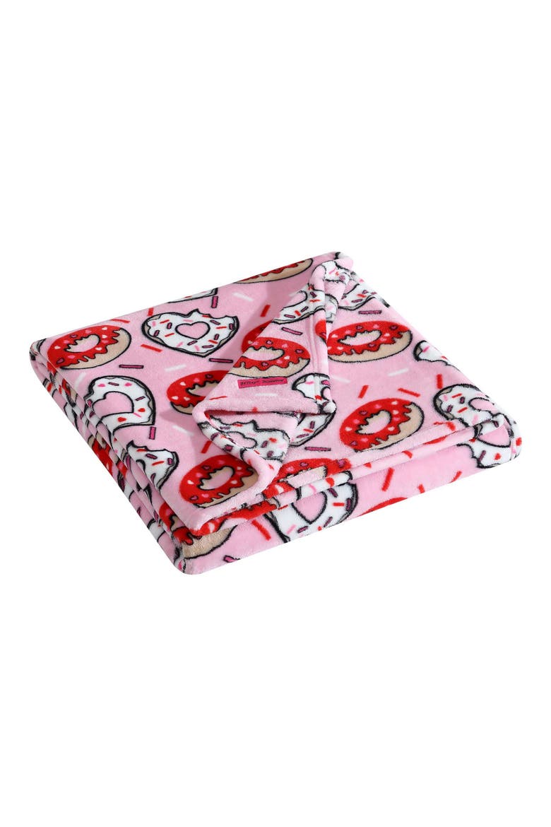 Donut Hearts Throw Blanket, Main, color, PINK