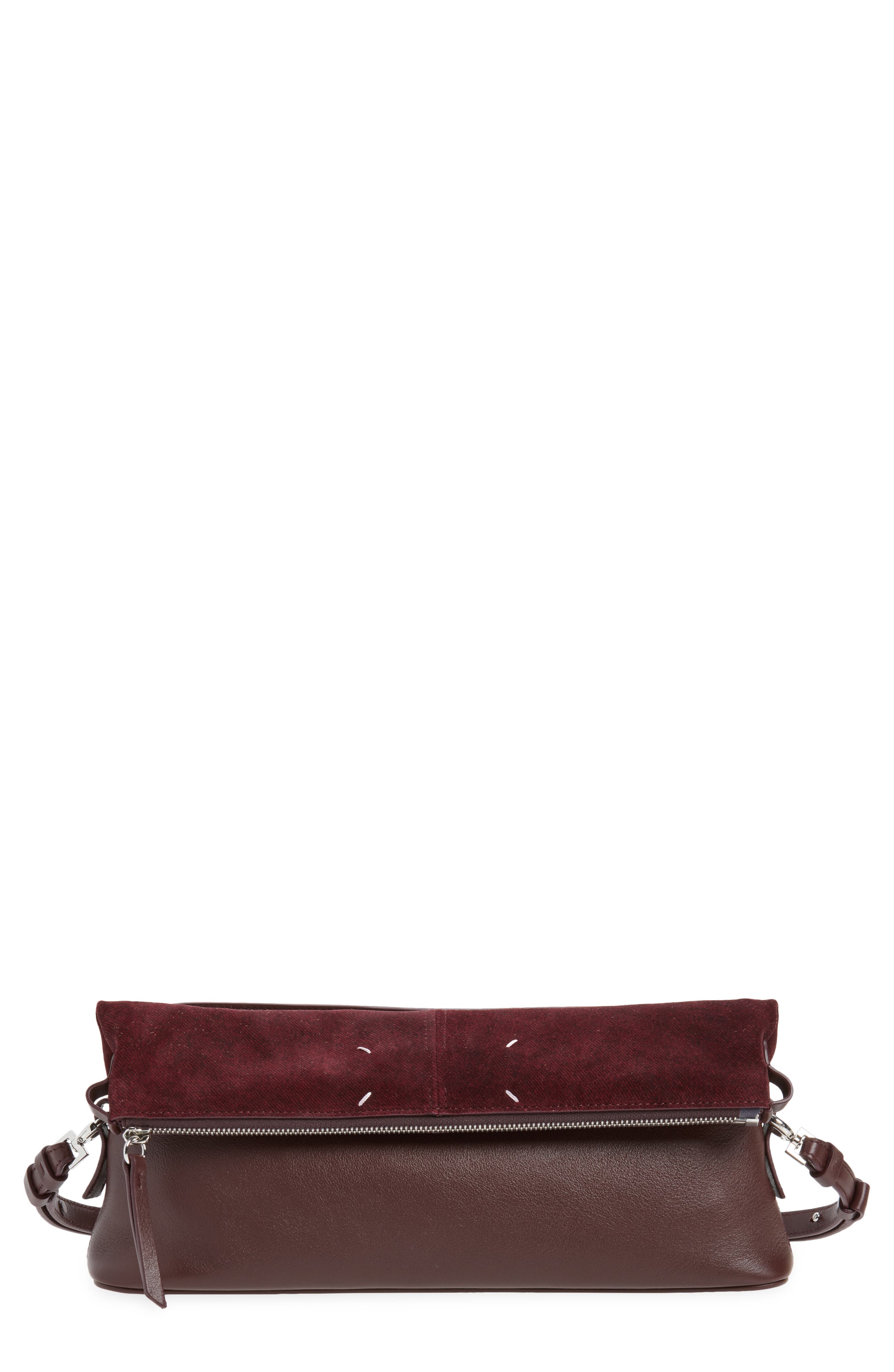 5AC Leather Crossbody Bag, Main, color, BURGUNDY
