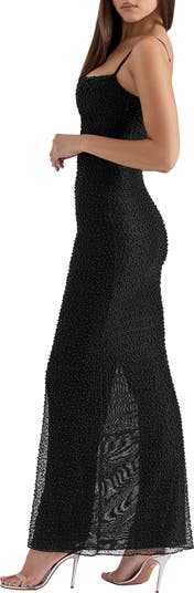 Calla Beaded Mesh Overlay Gown