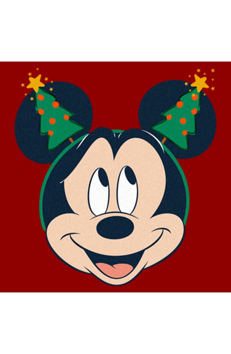 Mickey & Friends Women's Mickey & Friends Christmas Tree Ears Graphic T-Shirt, Alternate, color, Red
