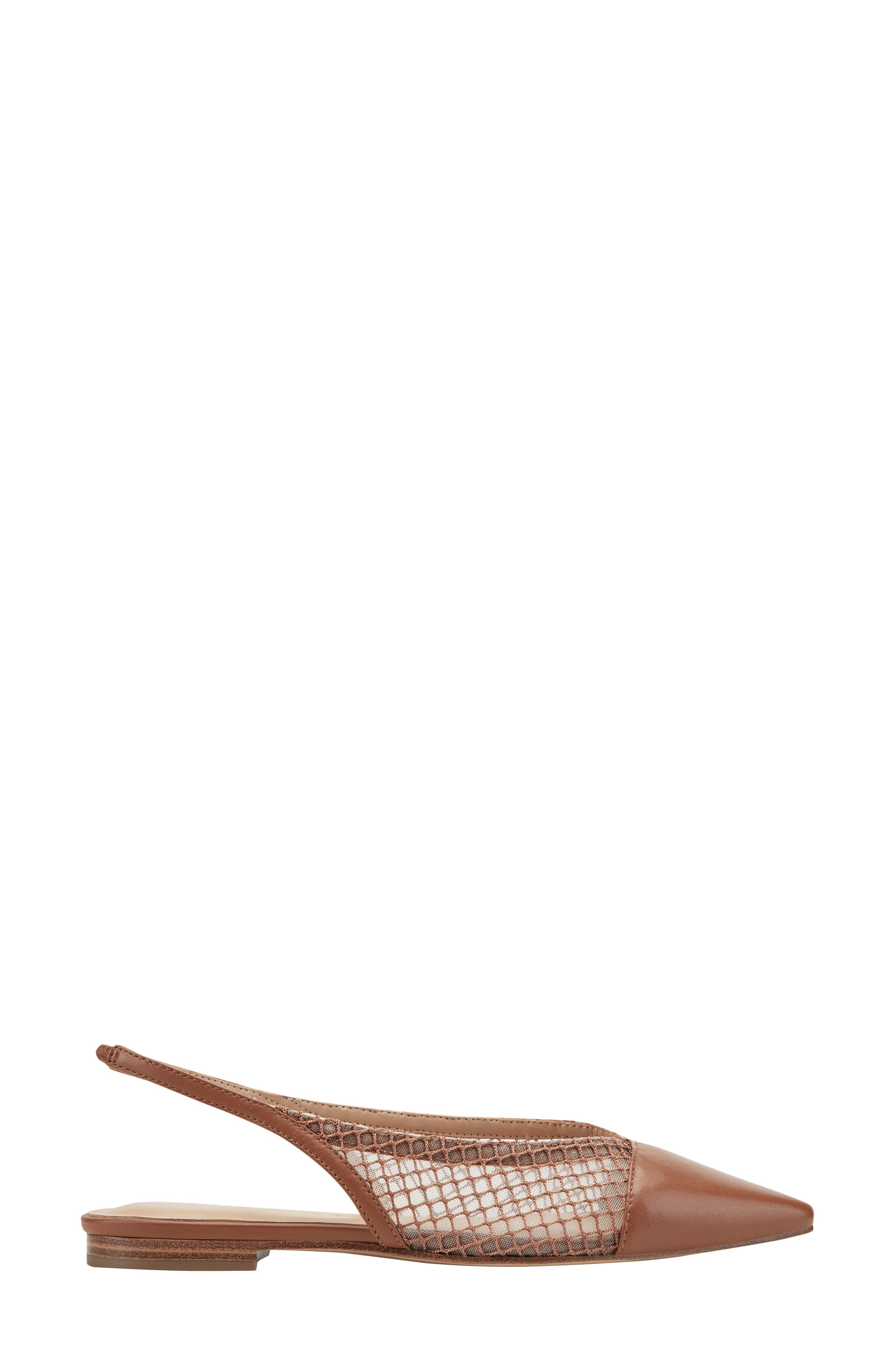 Davin Pointed Toe Slingback Flat, Alternate, color, MEDIUM BROWN