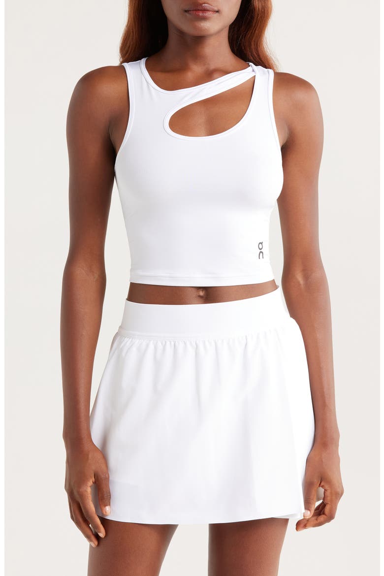 Studio Cutout Crop Top, Main, color, WHITE