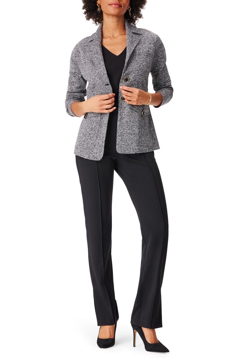 NIC+ZOE Editor Knit Blazer, Alternate, color, Black Mix