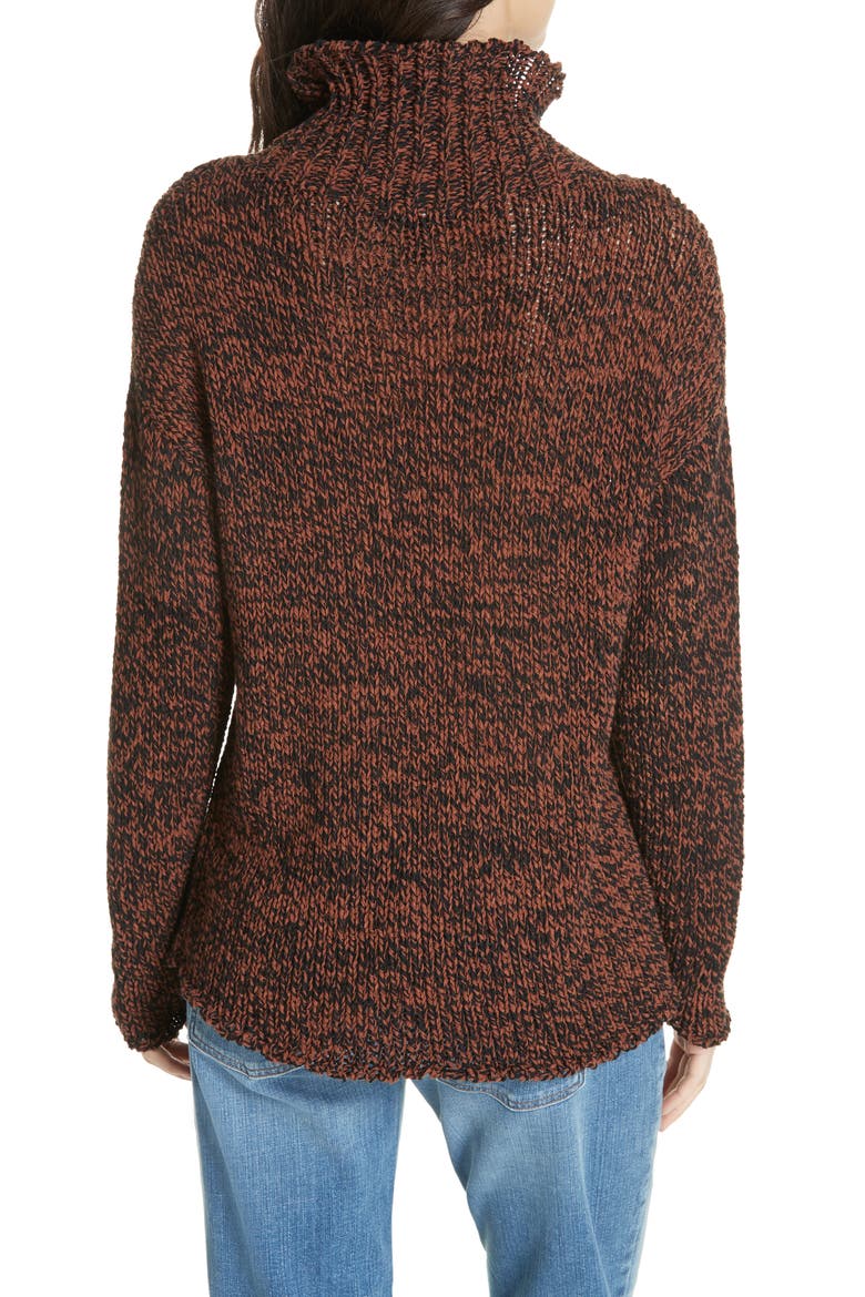 Marled Organic Cotton Blend Sweater, Alternate, color, NUTMEG