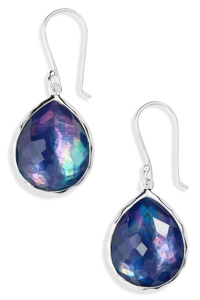 Rock Candy® Mini Teardrop Earrings, Main, color, LAPIS TRIPLET