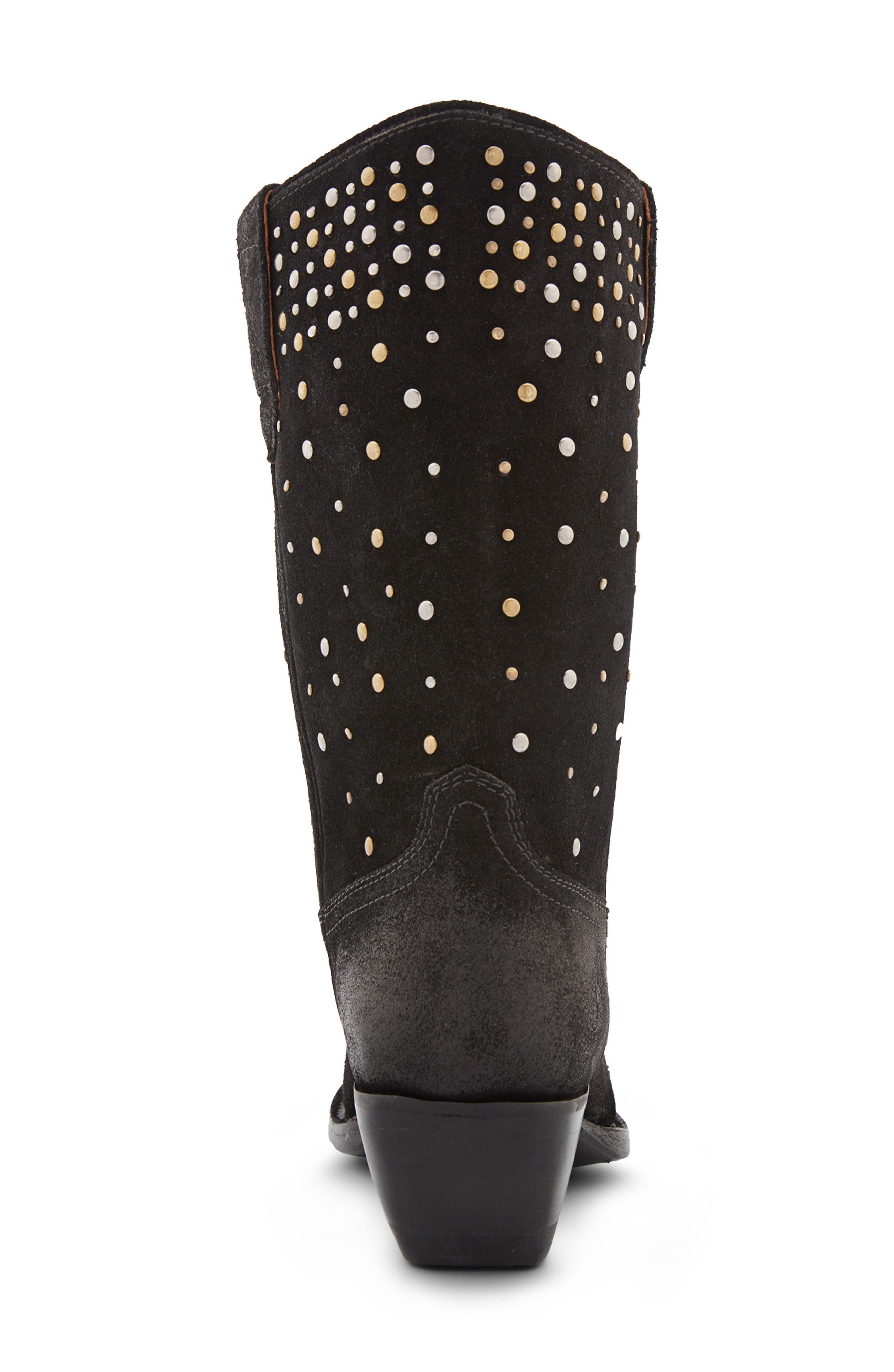 Frye Sacha Stud Western Boot, Alternate, color, Blac