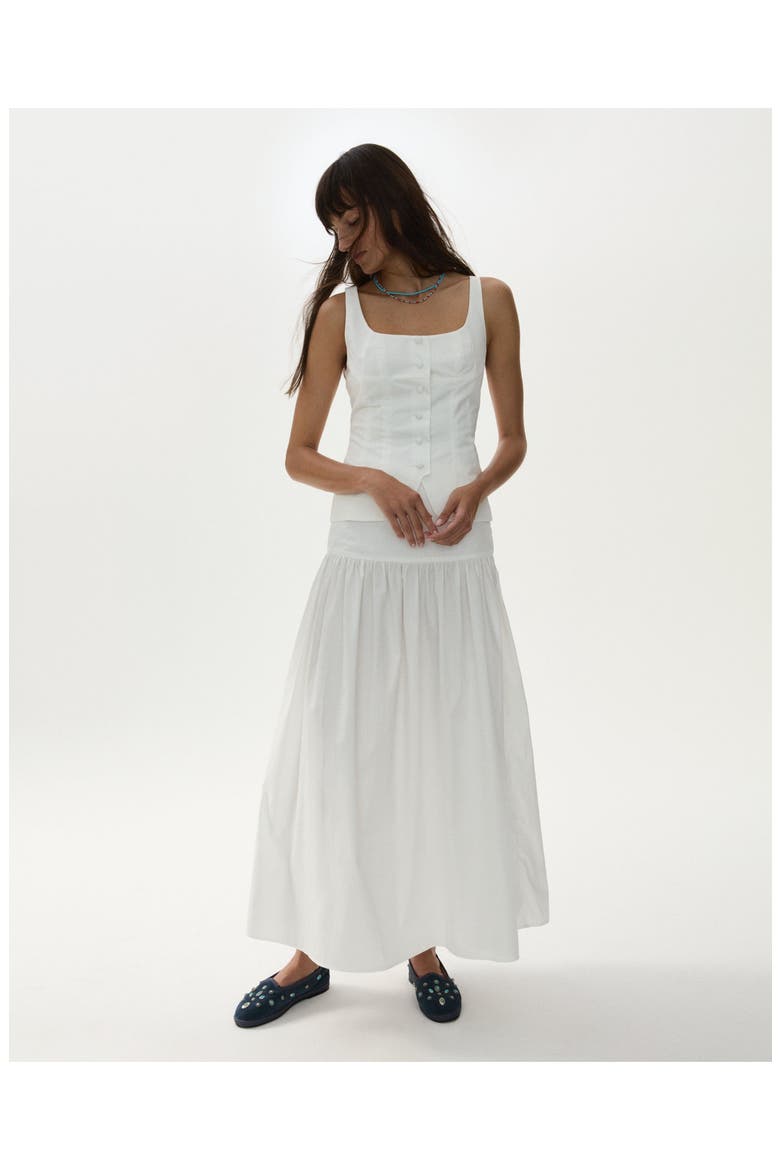 Naomi Poplin Skirt, Alternate, color, White