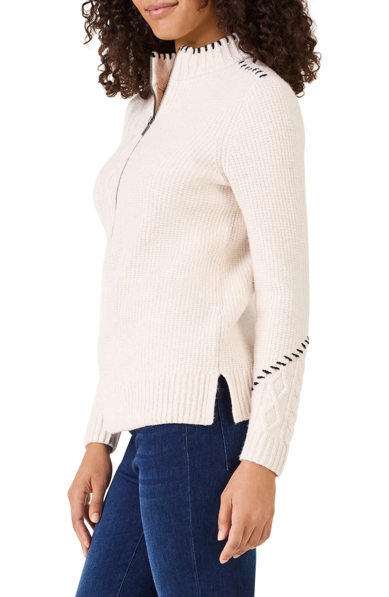 NIC+ZOE Placed Cable Half Zip Sweater, Alternate, color, 