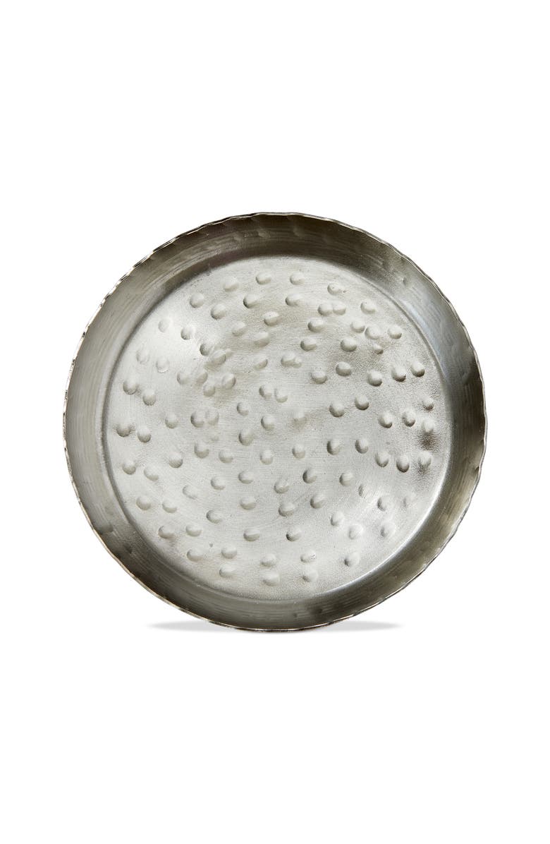 tag Remi Round Nickel Pillar Plate Candle Holder Everyday Accent, Main, color, Metallic Silver