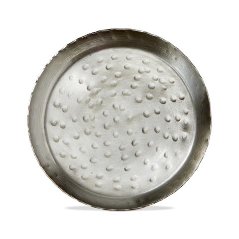 Remi Round Nickel Pillar Plate Candle Holder Everyday Accent