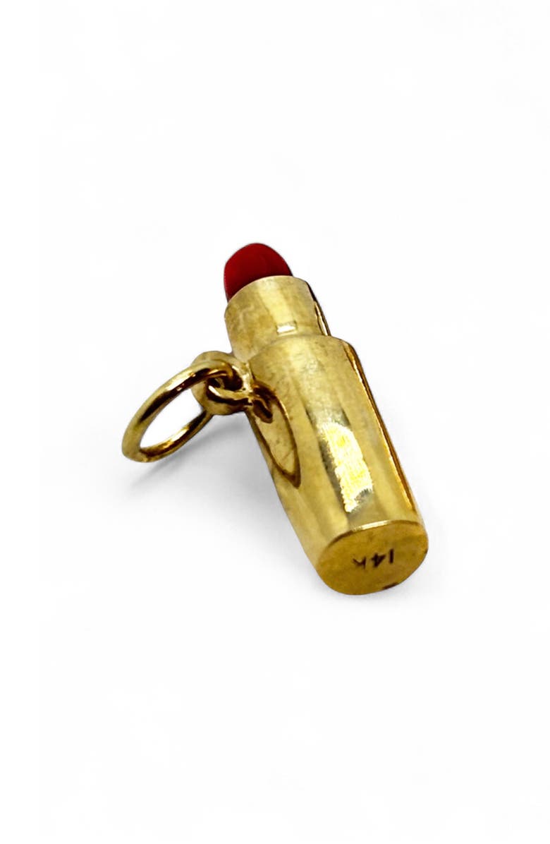 Leslie Paige Jumbo Lipstick Charm, Main, color, Gold / Red