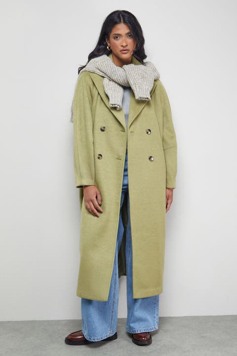 Oversized Pleat Back Detail Maxi Coat