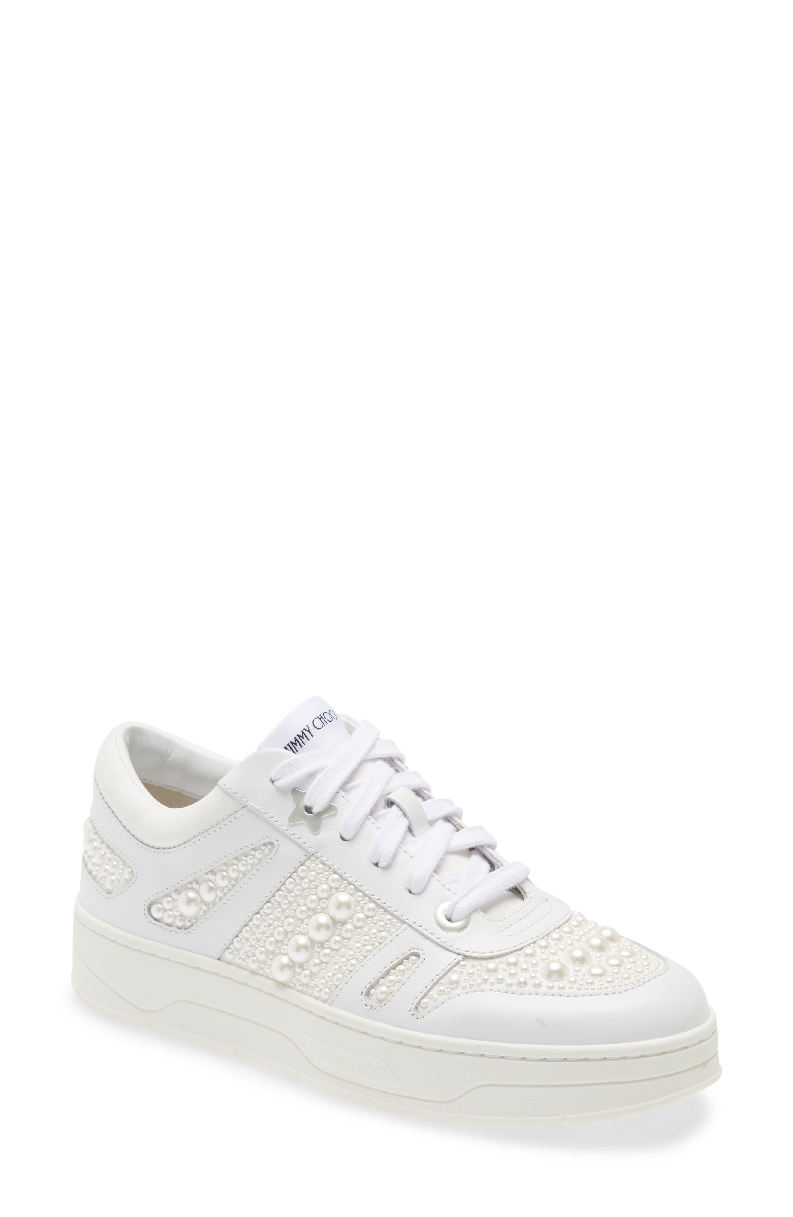 Jimmy Choo Hawaii Embellished Sneaker, Main, color, 