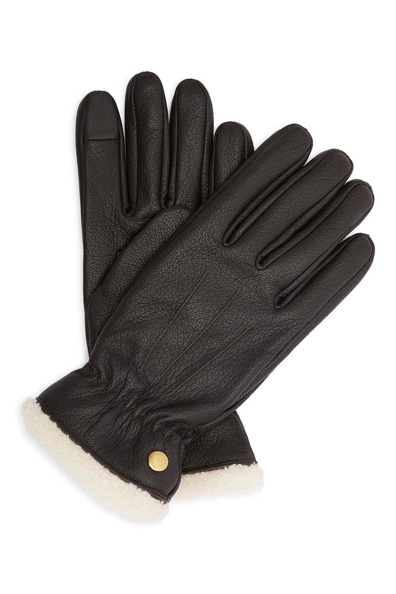 Bainford Leather Gloves, Main, color, BROWN