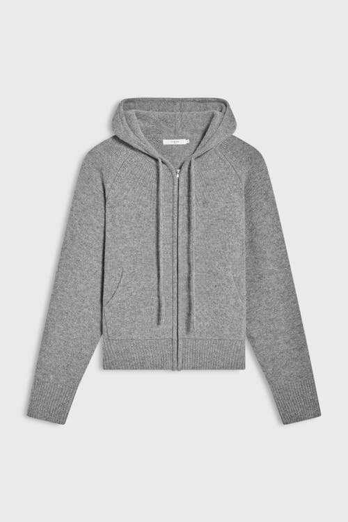 Almina Concept Wool Hoodie Zip Up Sweater In Grey