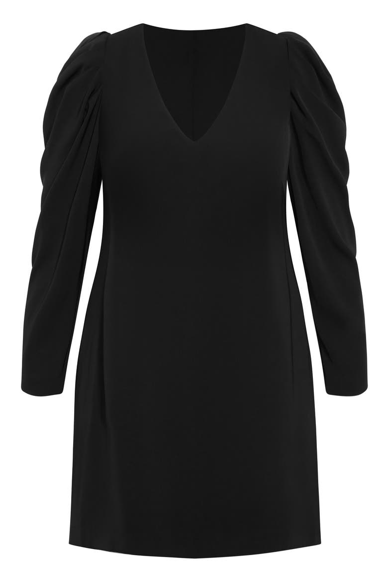 Drew Puff Shoulder Long Sleeve Dress, Alternate, color, BLACK