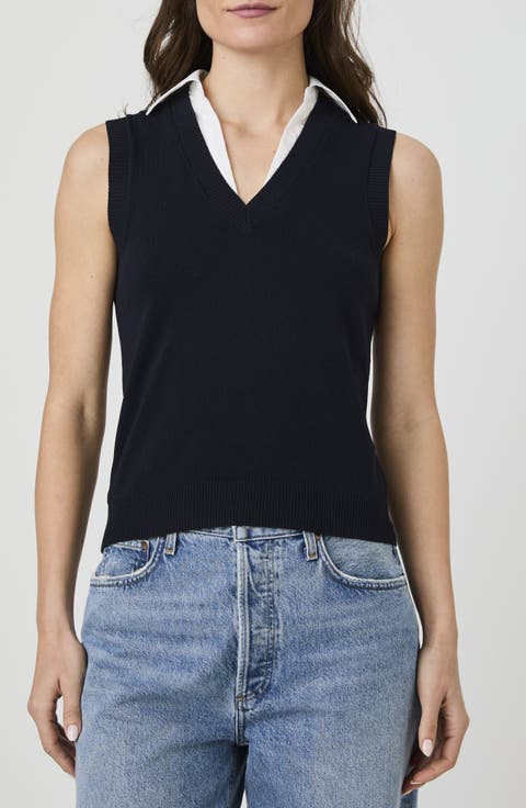 Mixed Media Sweater Vest