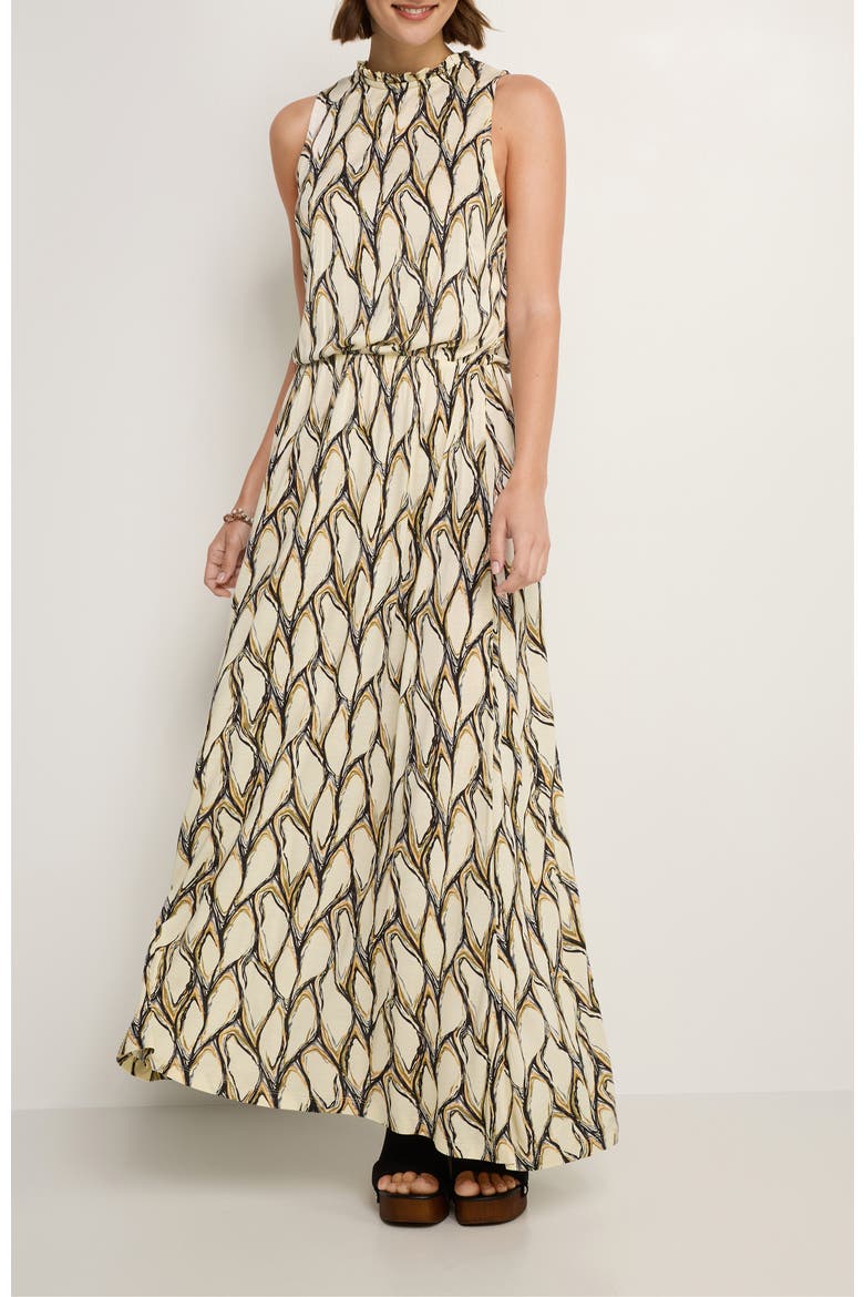 Women's High Neck Maxi Dress, Main, color, Ivory Khaki