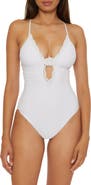 Becca Colette Rosette Plunge One-Piece Swimsuit