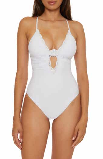 Becca Colette Rosette Plunge One-Piece Swimsuit