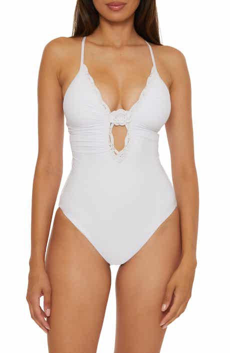 Becca Colette Rosette Plunge One-Piece Swimsuit